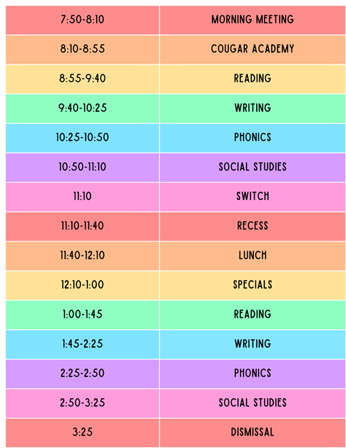 Classroom Schedule